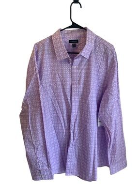Club Room Lavender Geometric Button Down Shirt XXL NWT